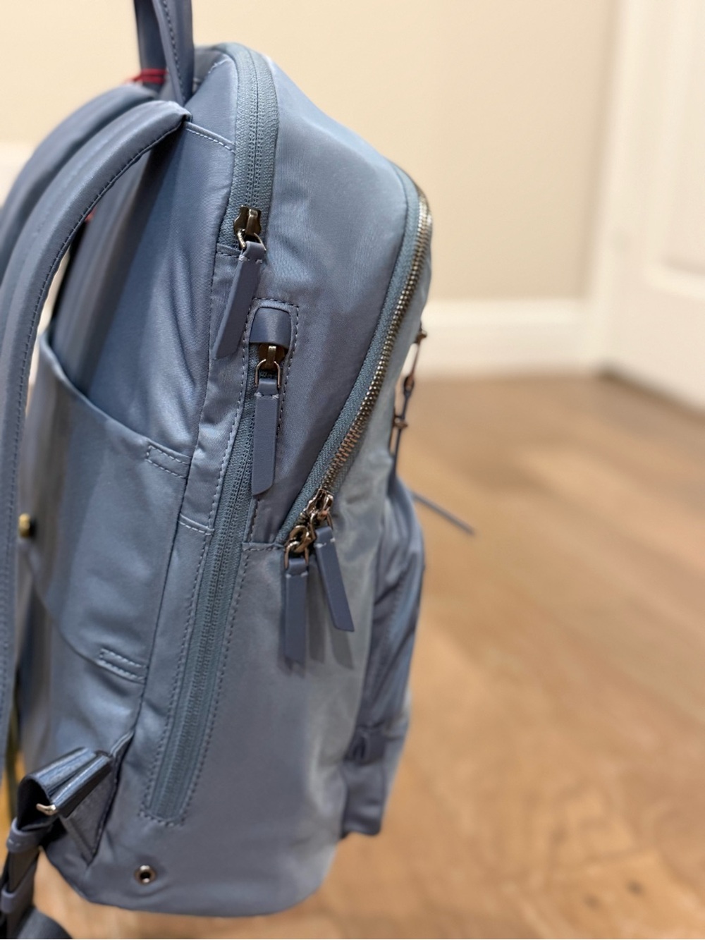 Tumi Light Blue Backpack with Front Pockets Fits 13” Laptop Muti Compartments - Picture 4 of 15